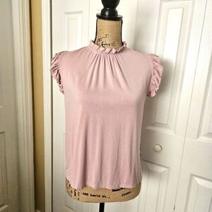 Express Light Pink Sleeveless Ruffled Blouse Size S